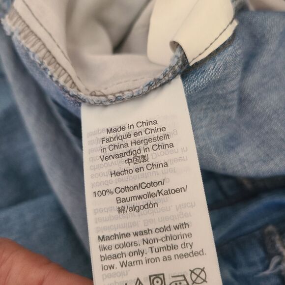 madewell denim apron bow-back jumpsuit womens size 2 - Picture 7 of 8